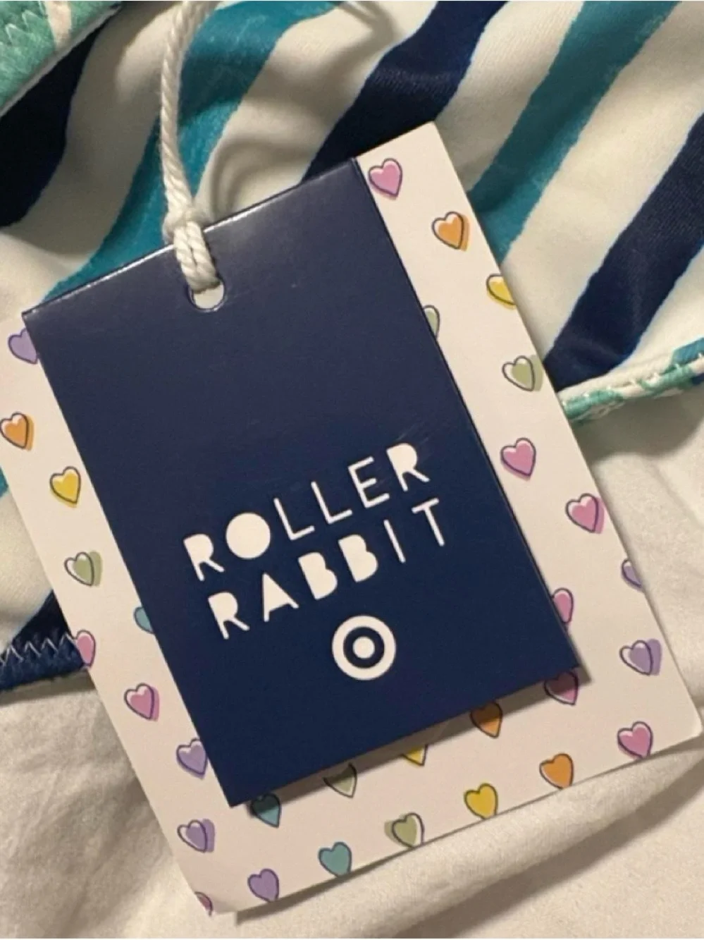 Roller Rabbit x Target Reversible Floral Stripe Bikini Bottom in Aqua and Blue S